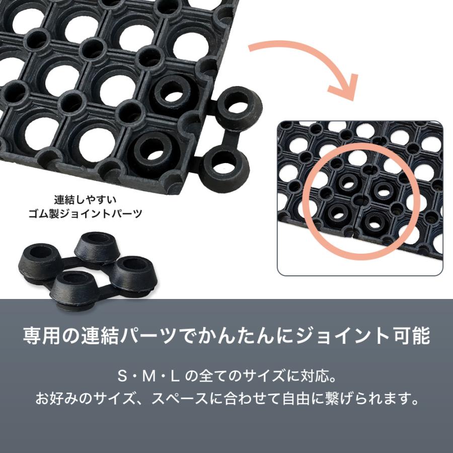 有孔ゴムマット 600mm×400mm×22mm（S） ジョイントできる 穴あき