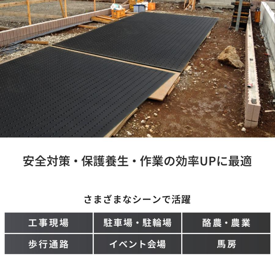 【予約販売】 ゴムマット 多目的 200cm ×100cm 厚み10mm (突起部含む) 屋外 滑り止め マット プロテック｜life-value｜05