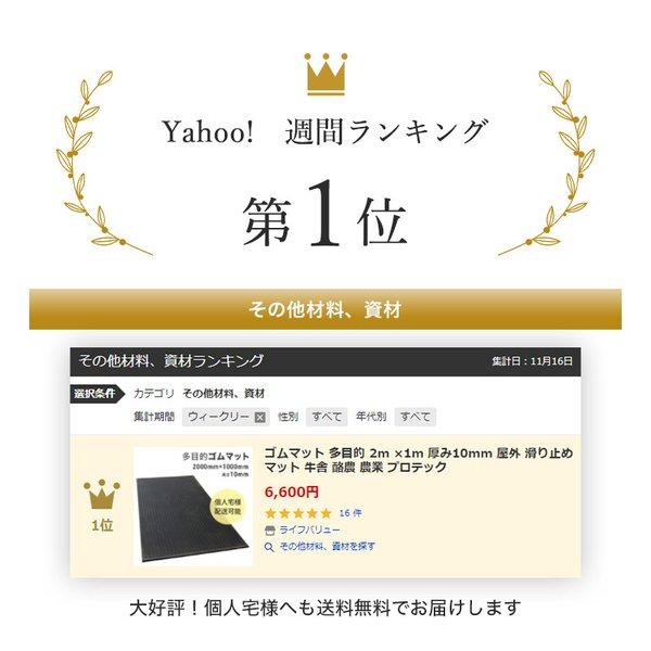 【予約販売】 ゴムマット 多目的 200cm ×100cm 厚み10mm (突起部含む) 屋外 滑り止め マット プロテック｜life-value｜02