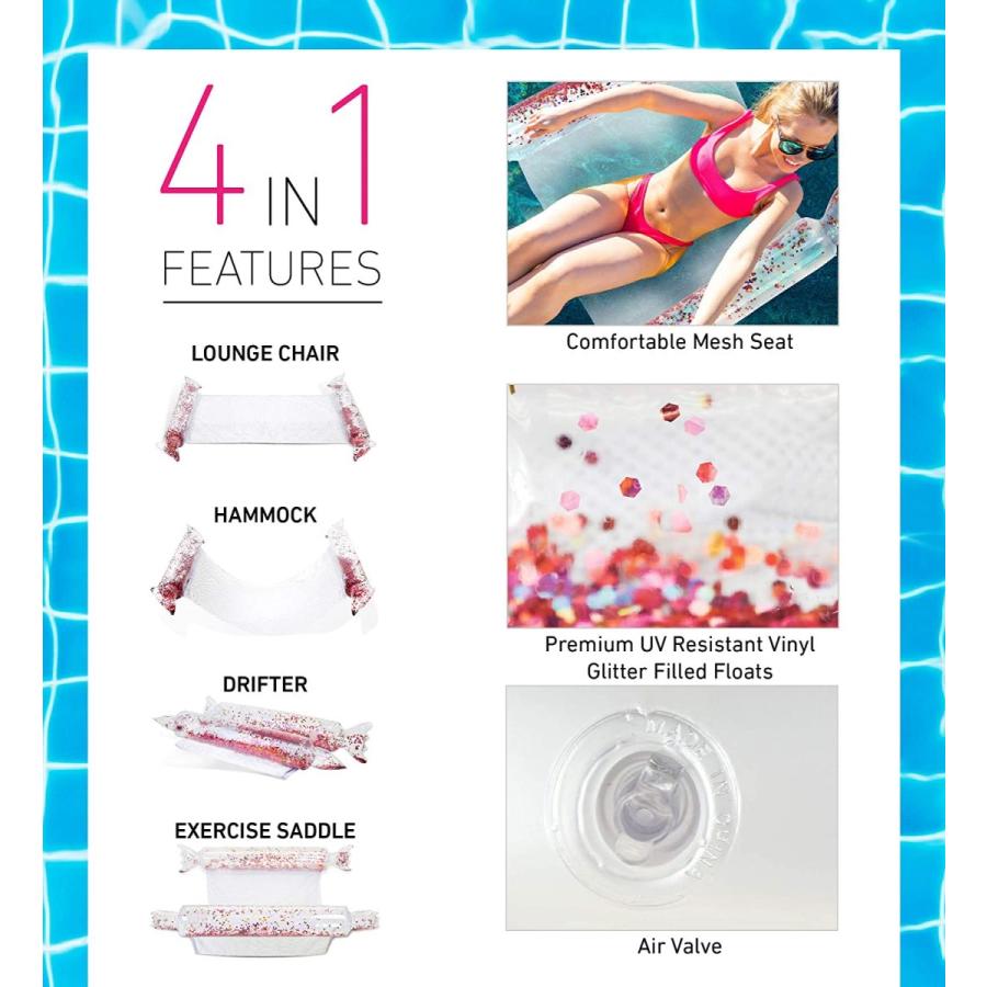 くらしを楽しむアイテム Cota ラウンジ ハンモック 多目的 1 In 3 ウォーターラウンジャー インフレータブル 浮き輪 紙吹雪 キャンディグリッター Global その他おもちゃ Www Familibase Ie