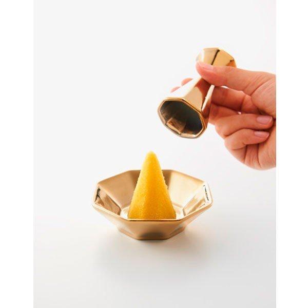 福招き金の八角盛り塩皿セット 色塩付 5295 送料無料 (sa) : らいふ堂