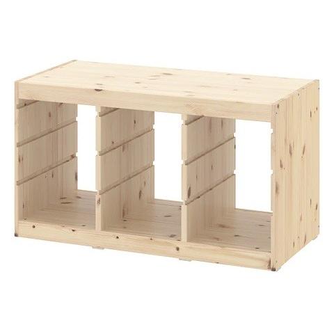 IKEA イケア 送料750円 TROFAST トロファスト フレーム, ライトホワイトステインパイン 子供 おもちゃ 収納 かたづけ サイズ 94x53 cm