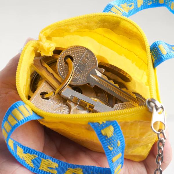 イケア（IKEA） ミニイエローバッグ KNOLIG クノーリグ 1袋 ファスナー