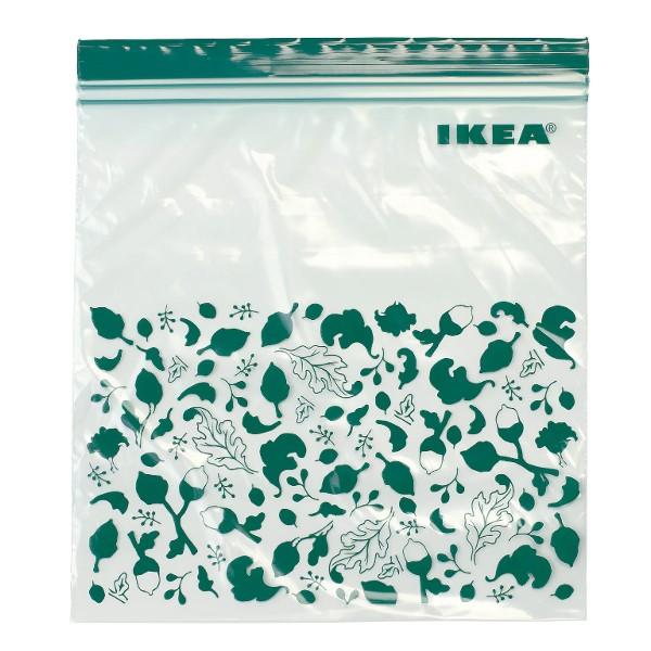 ジップロック フリーザーパック IKEAイースタード緑色2.5l  50枚