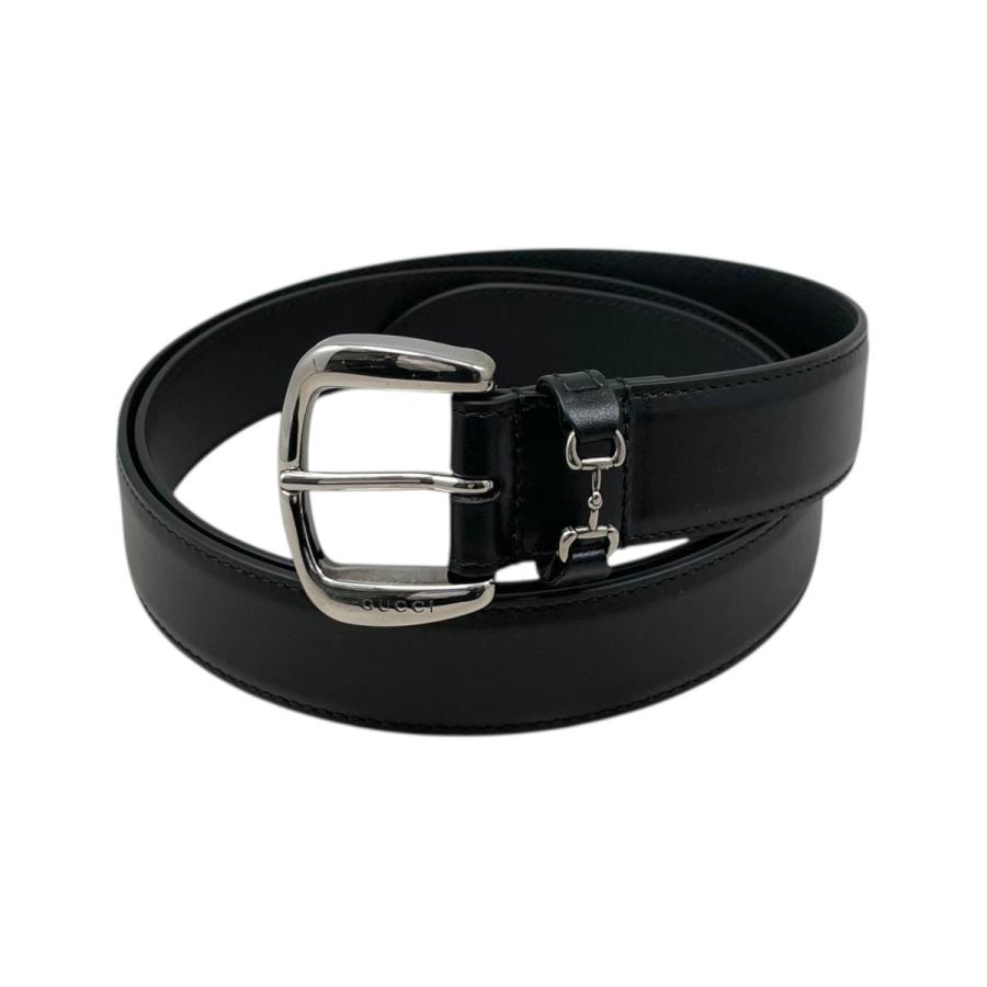 GUCCI（グッチ） ベルト ミニホースビット 700338 レザー ブラック
