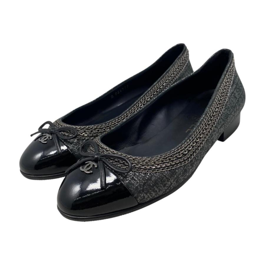 CHANEL シャネル パンプス 35 1/2 ココマーク CHANEL（シャネル） パンプス チェーンデザイン バレリーナシューズ