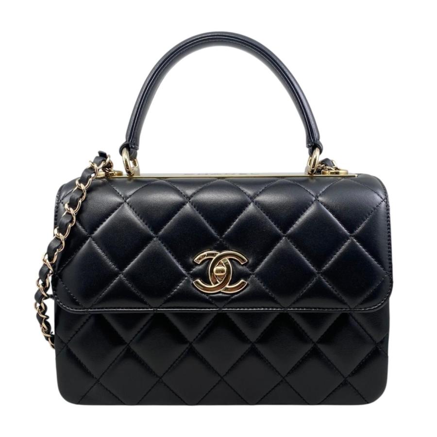 CHANEL シャネル トップハンドル ミニ フラップバッグ ハンドバッグ チェーンバッグ ショルダーバッグ ブラック ラムスキン プレート A92236 ゴールド金具 ロゴプレートの高級感】CHANEL*トップハンドル フラップバッグ (CHANEL