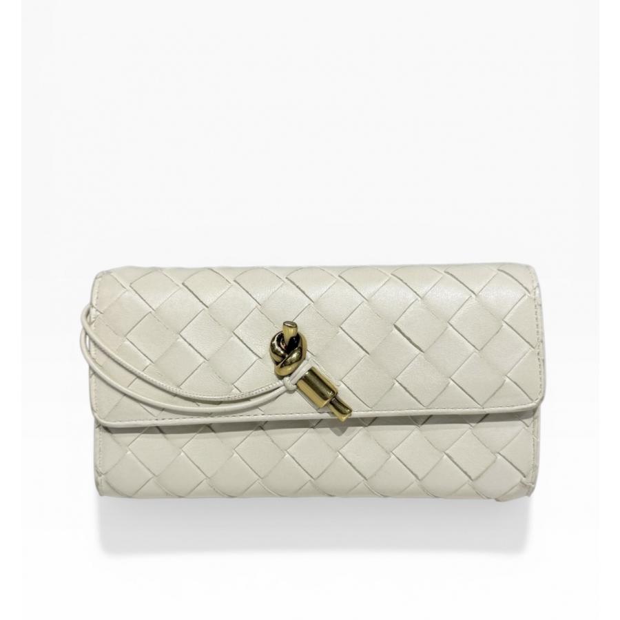 Bottega Venetaボッテガヴェネタ二つ折り財布ホワイト BOTTEGA VENETA - ボッテガ ヴェネタ BOTTEGA VENETA 財布 二つ折り