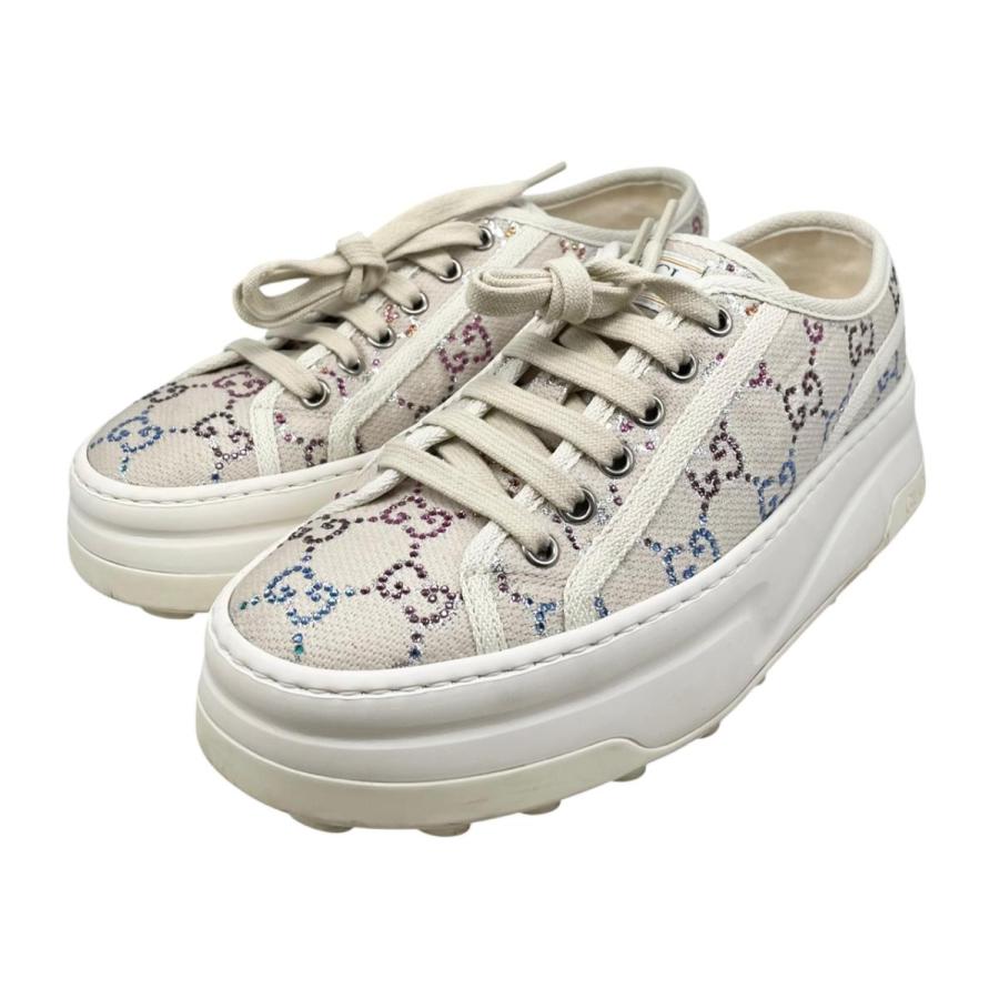 GUCCI（グッチ） スニーカー GGキャンバス ラインストーン 771645 37