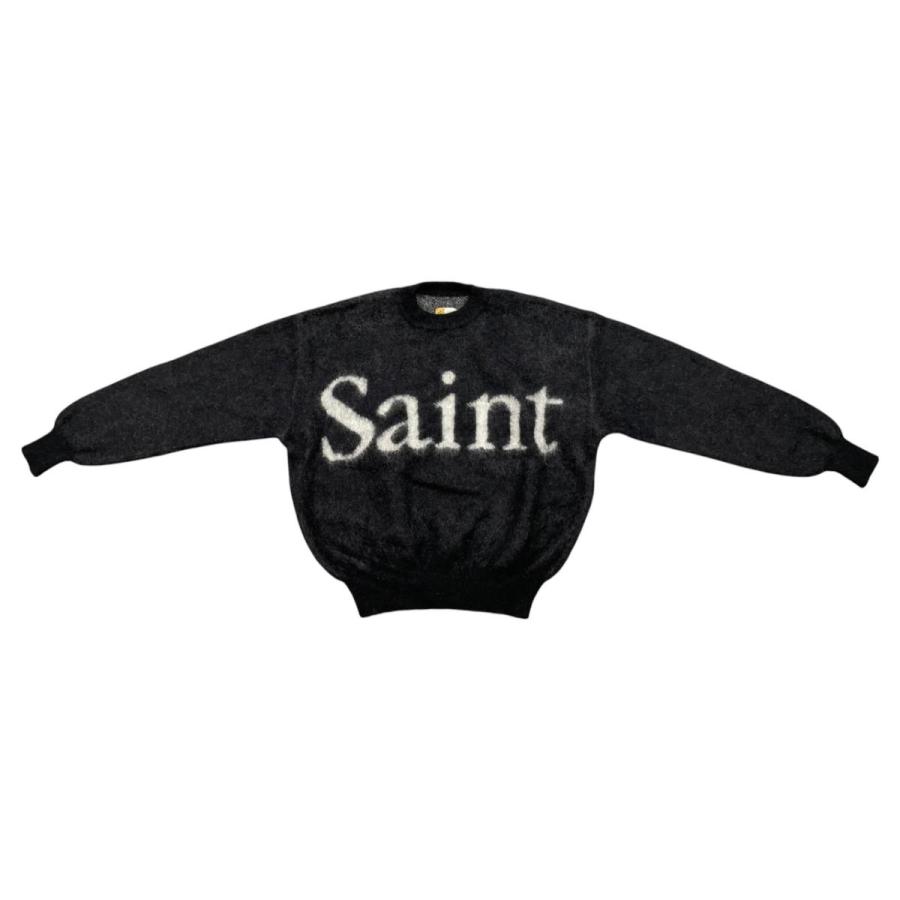 SAINT Mxxxxxx モヘアセーター XL ブラック SAINT Mxxxxxx（セントマイケル） セーター クルーネック モヘアニット