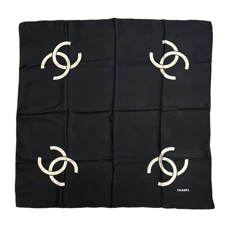 CHANEL（シャネル） シルクスカーフ ココマーク ロゴ ブラック