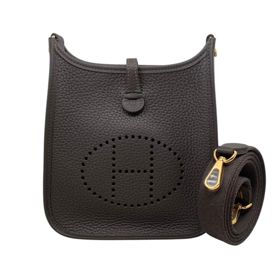 エルメス ショルダーバッグ エヴリンTPM G刻印 トリヨンクレマンス べブラン ダークブラウン HERMES