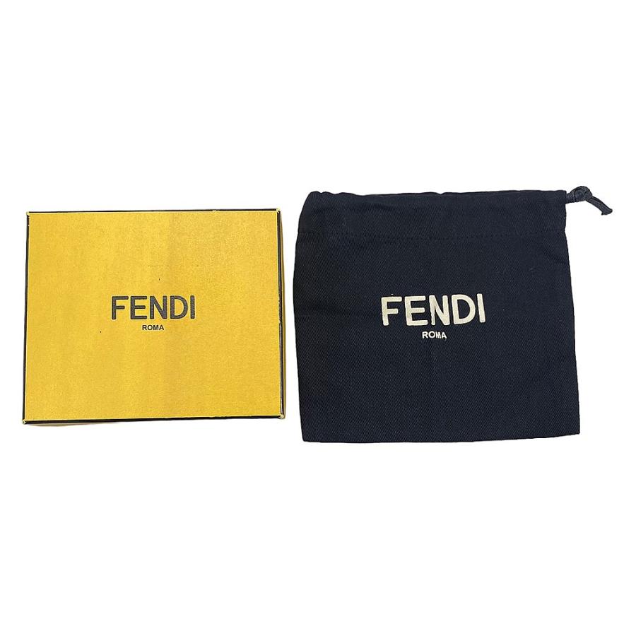 フェンディ フラットバゲット ショルダーバッグ カードケース カーフレザー イエロー シルバー金具 未使用 FENDIの画像