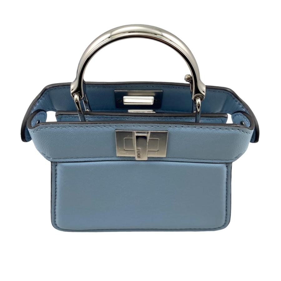 FENDI フェンディ レザー ケース ブルー系 FENDI（フェンディ） ナノ ピーカブー マキシハンドル ナッパレザー