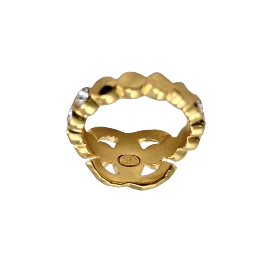 CHANEL/シャネル ゴールド 蛇腹 ロゴ 12号 リング d_054 22082503.jpg