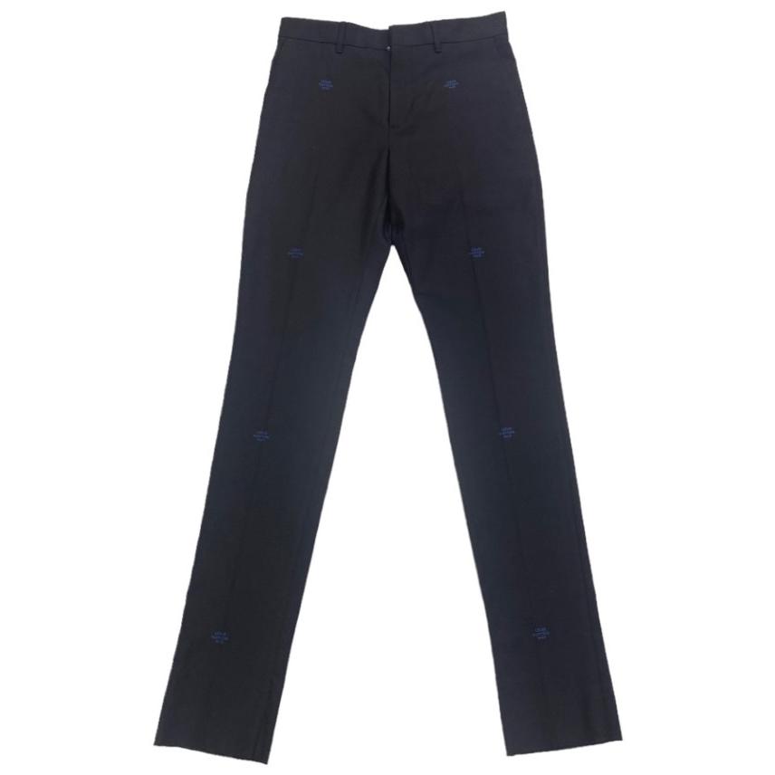 ルイヴィトンHNFP9W ブラックパンツ ウール/コットン ダミエ 36インチ  