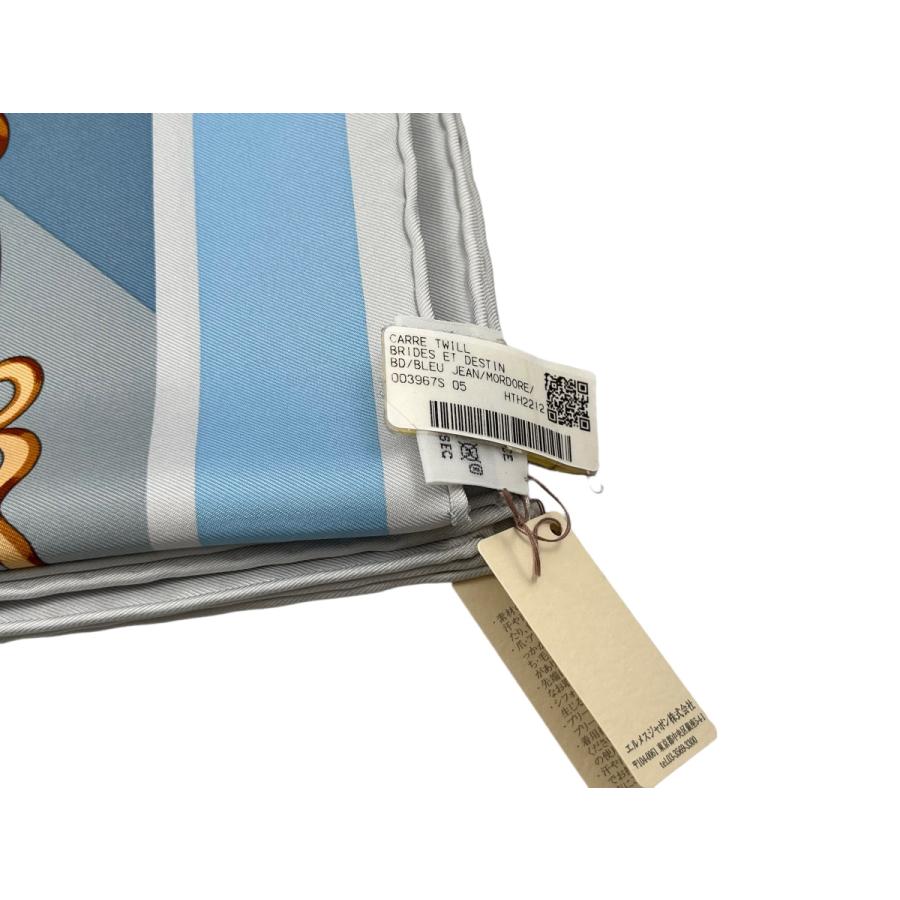 HERMES（エルメス） カレ90 ブリッド・エ・デスタン ブルー・ジーン