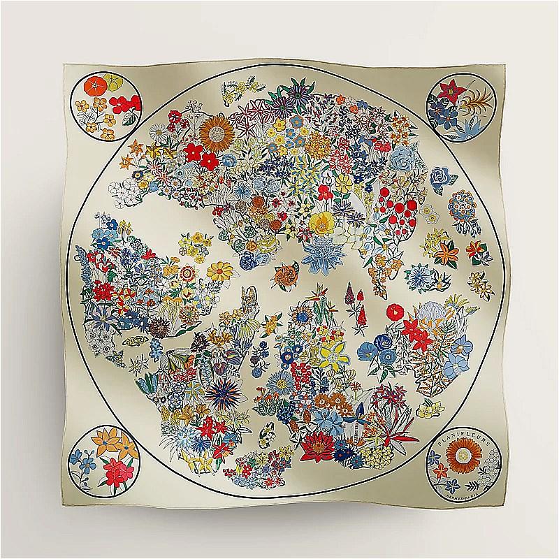 HERMES（エルメス） H003965S 16 カレ90 プラニフルール クレーム