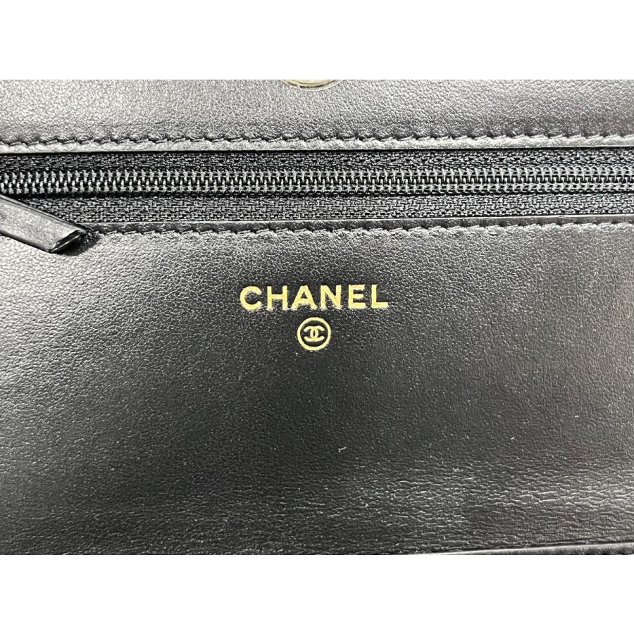 CHANEL シャネル チェーンウォレット カメリア ミニショルダー バッグ ココマーク ココ キャビアスキン ブラック 黒 ゴールド金具 未使用｜lifecreate-kc｜13