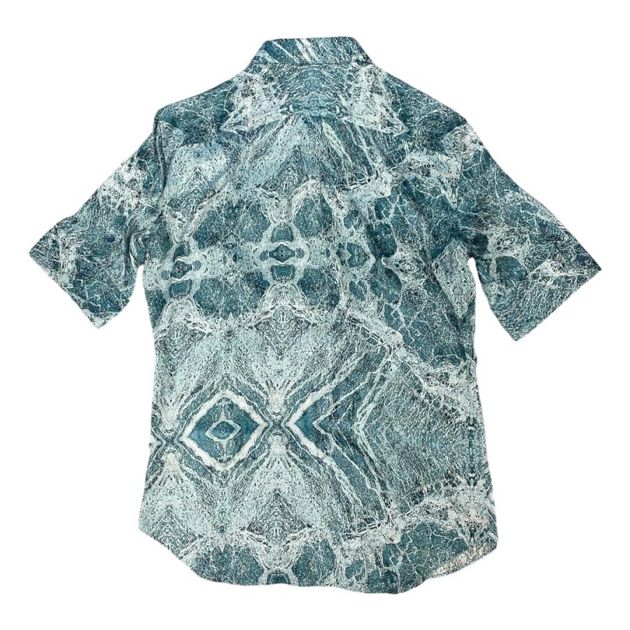 極美品　ルイヴィトン　シャツ　LVロゴ　ソルトプリント　ターコイズブルー　M 極美品 LOUIS VUITTON ルイヴィトン シャツ LVロゴ ソルト
