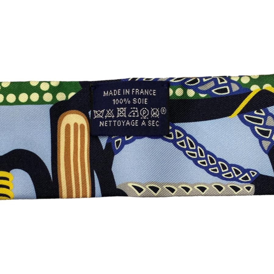 HERMES エルメス ツイリー 鎧の幻想 シルク100％ ブルー系