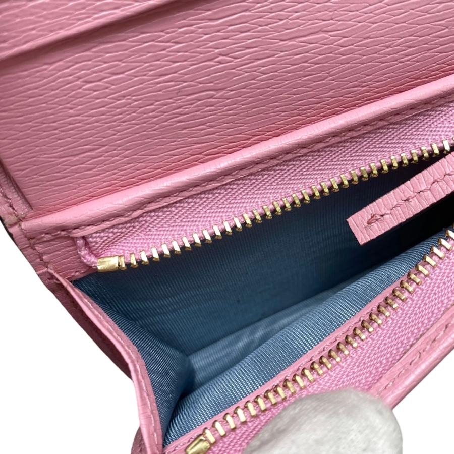 GUCCI グッチ 2つ折り財布 ばなにゃコラボ 701009 レザー ピンク