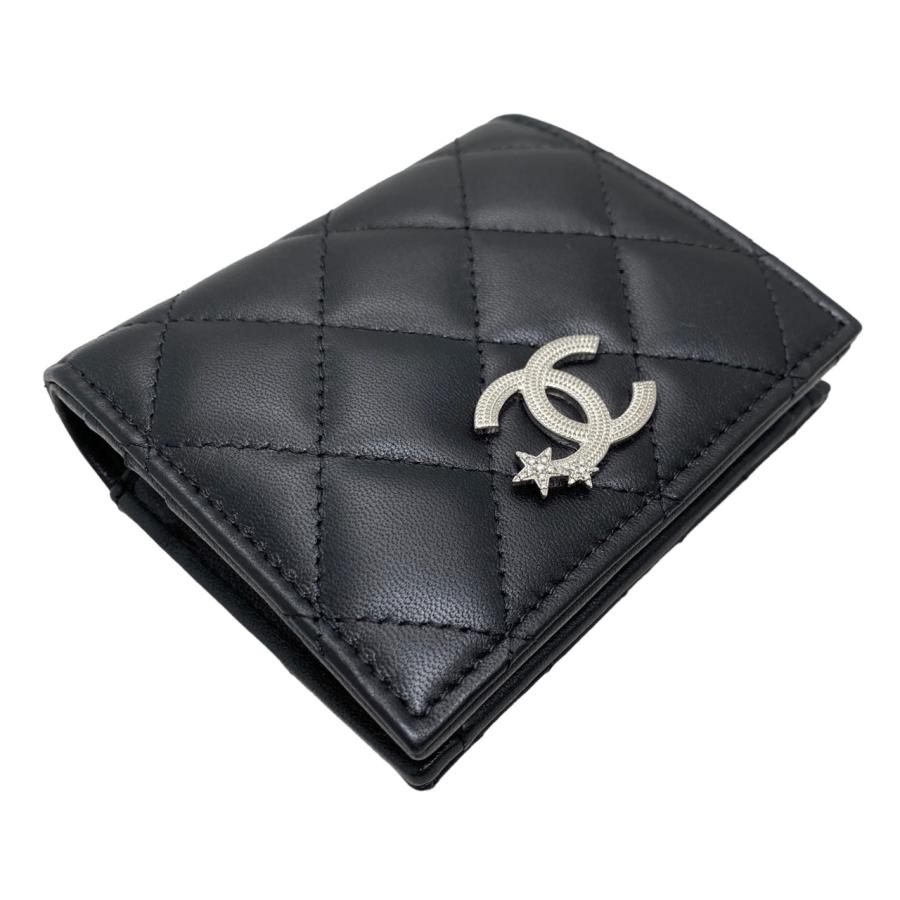 CHANEL シャネル 2つ折り財布 AP3726 マトラッセ ラムスキン ココ  