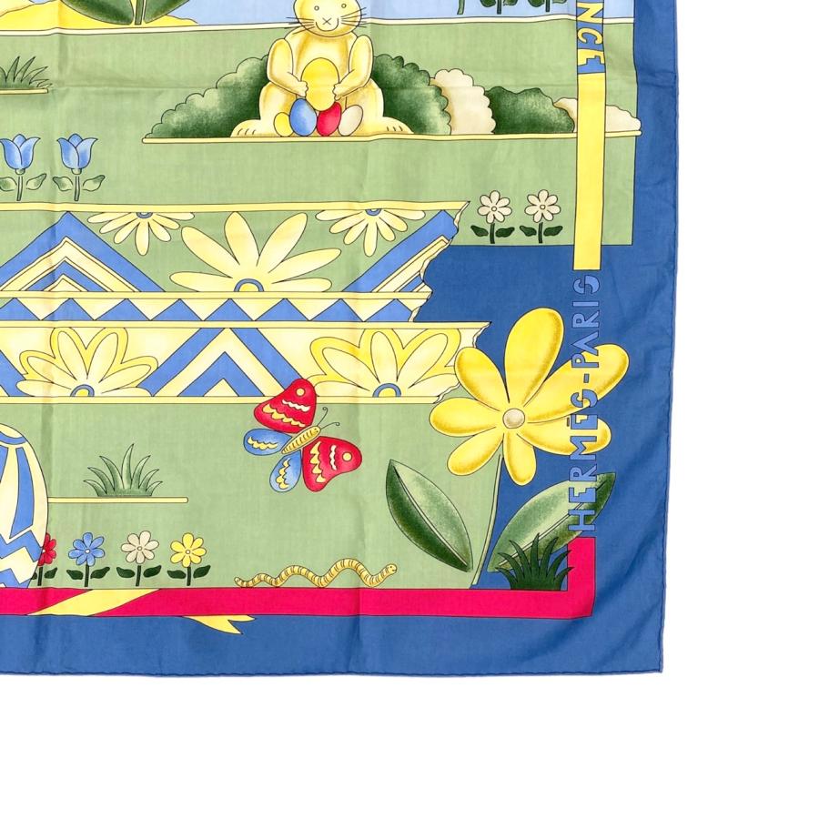 HERMES（エルメス） スカーフ スプリング コットン フラワー ラビット