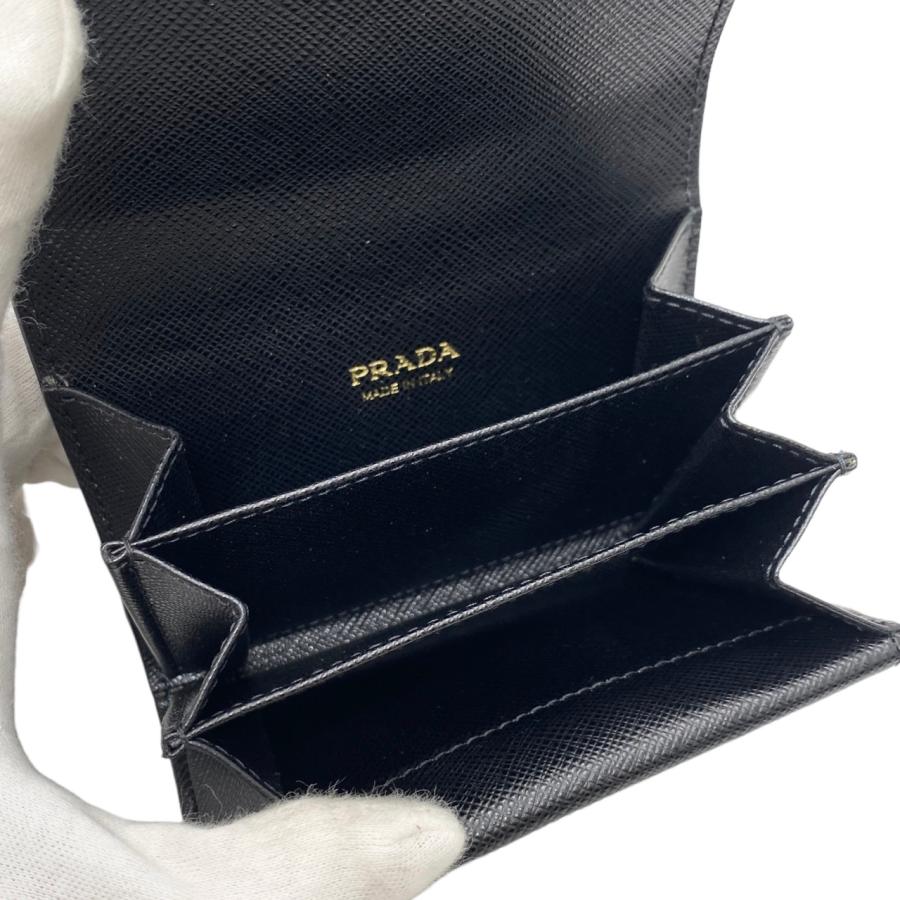 プラダ カードケース サフィアーノ メタル 1MH027 ブラック ゴールド金具 PRADA｜lifecreate-kc｜06