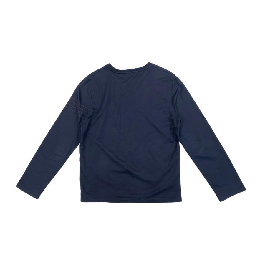 HERMES エルメス 長袖Tシャツ Hロゴ ステッチ クールネック Mサイズ 