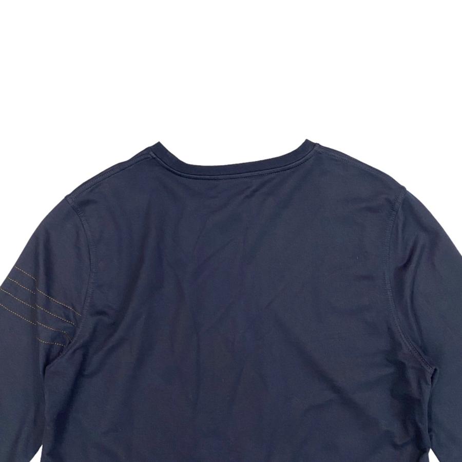 HERMES エルメス 長袖Tシャツ Hロゴ ステッチ クールネック Mサイズ 