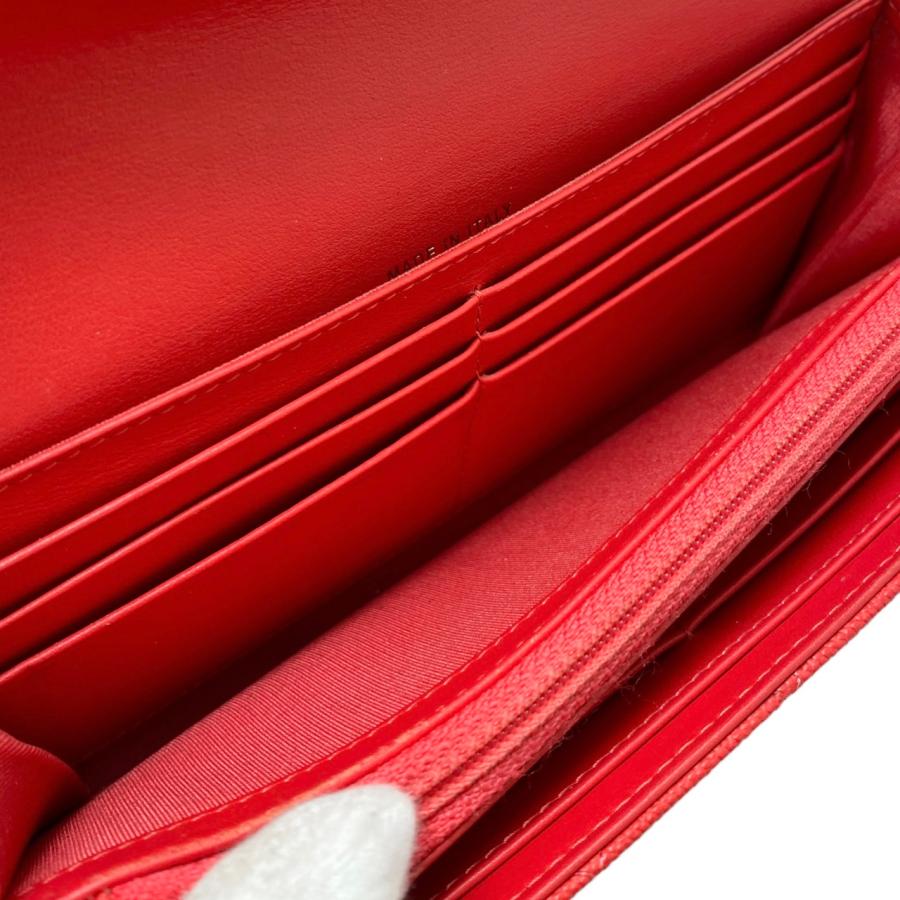 CHANEL シャネル マトラッセ 長財布 キャビアスキン レッド ゴールド金具 CHANEL シャネル 2つ折り長財布 CCフィグリー マトラッセ