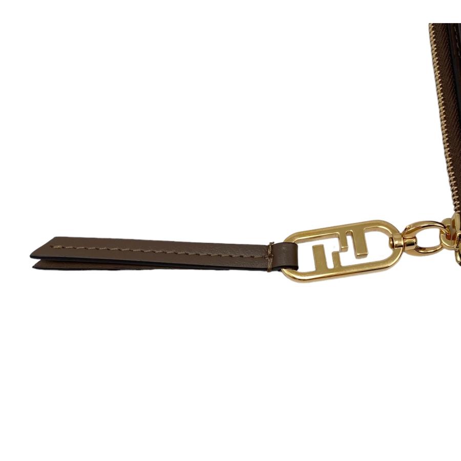 FENDI フェンディ 2つ折り財布 8M0447 FFロゴ ブラウン ゴールド
