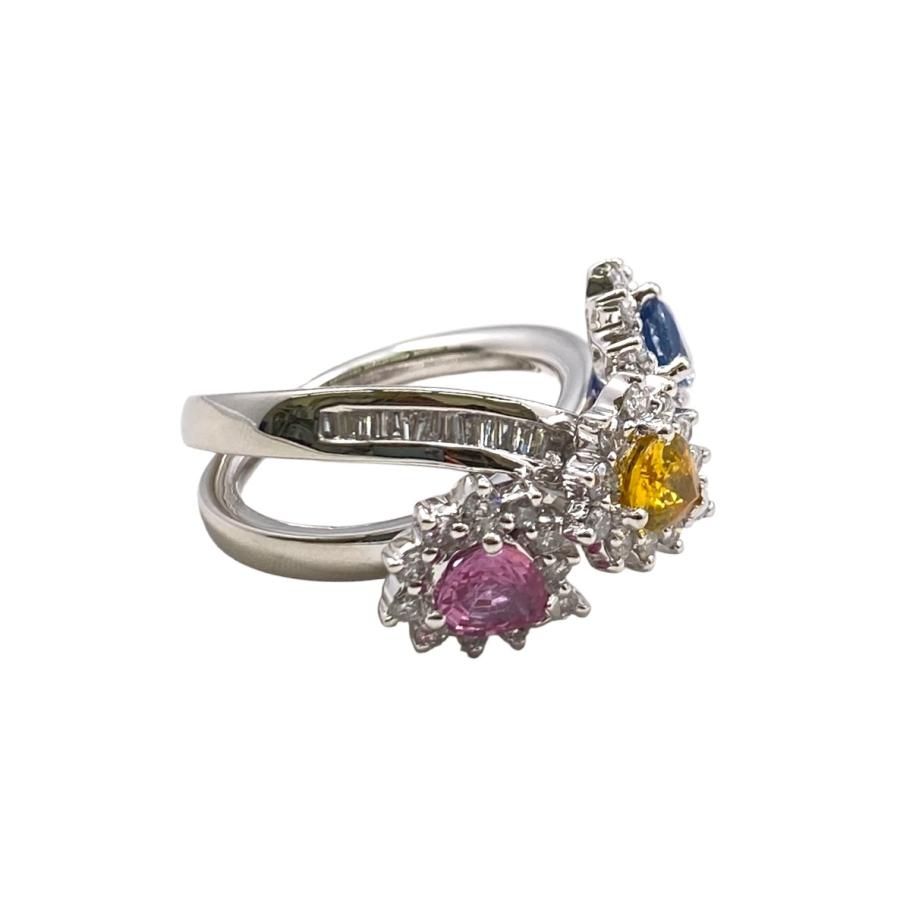 ジュエリー リング 指輪 天然コランダム サファイア メレダイヤ 14号