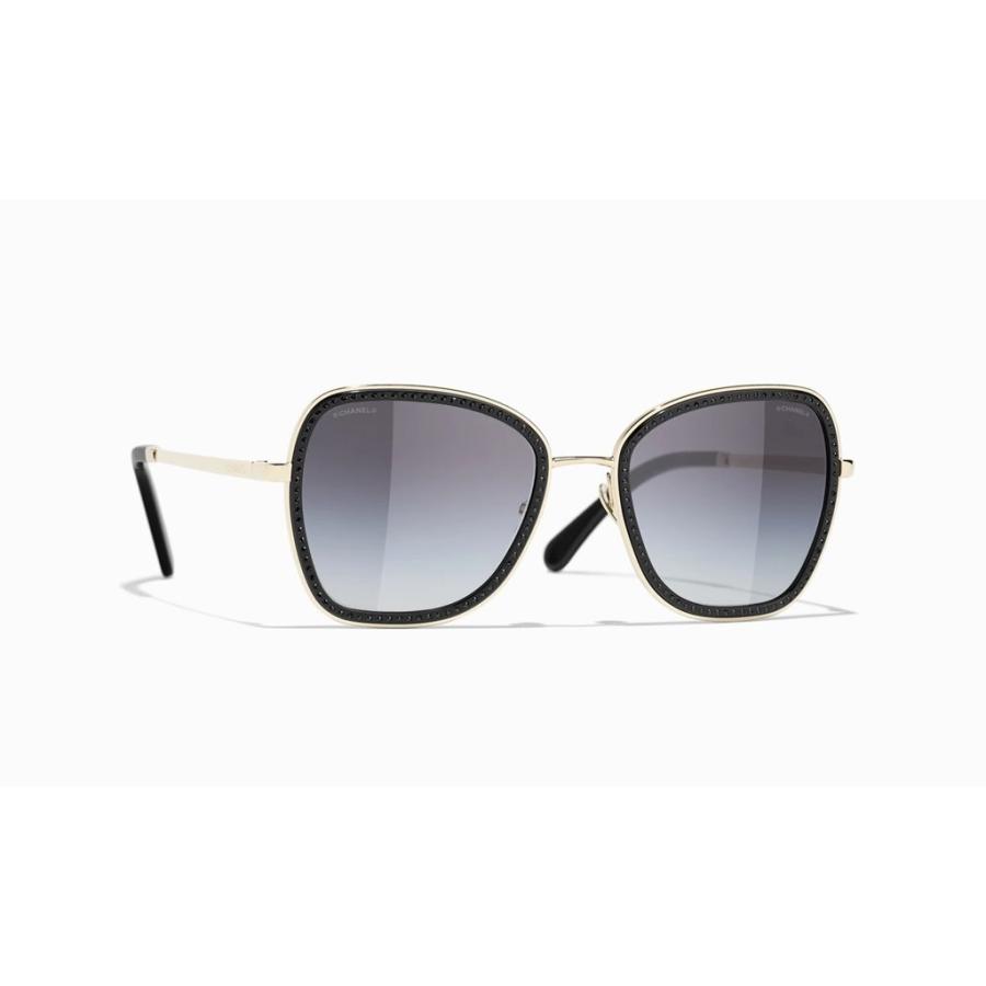 CHANEL シャネル スクエア シェイプ アイウェア メタル & ストラス  