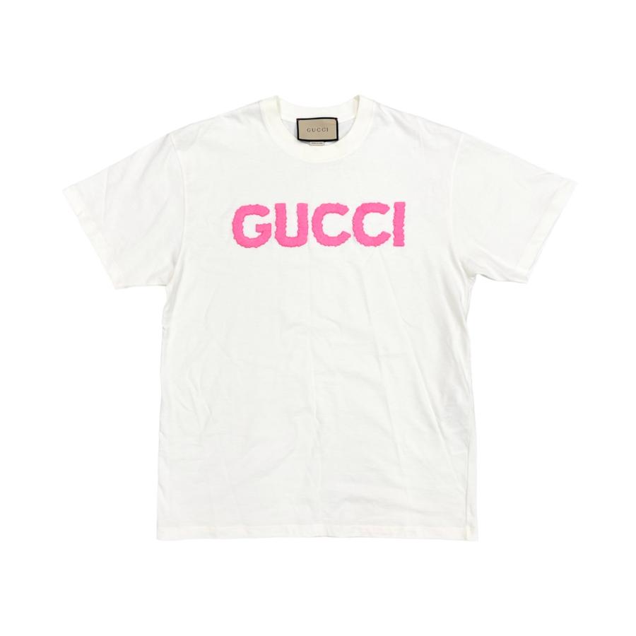【新品未使用タグ付き】GUCCI ベビー アップルＴシャツ　完全正規品 GUCCI(グッチ) ロゴウォッシュドオーバーサイズTシャツ XS ホワイト