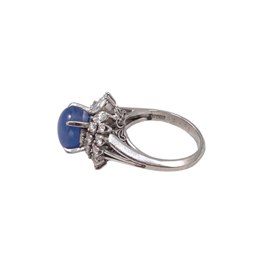 ジュエリー リング 指輪 天然コランダム スターサファイア メレダイヤ