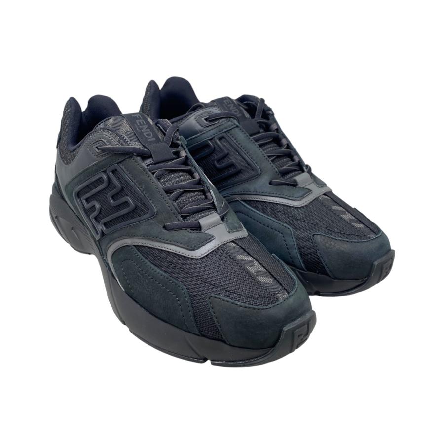 FENDI ブラック スニーカー　サイズ8 かなり美品 Fendi メンズ ブラックカーフレザー スニーカー () IFCHIC.COM