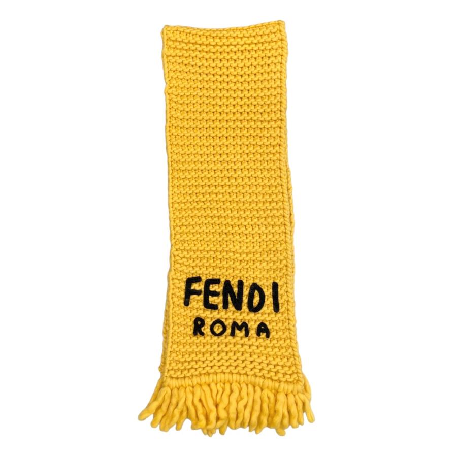 FENDI ロゴマフラー イエロー