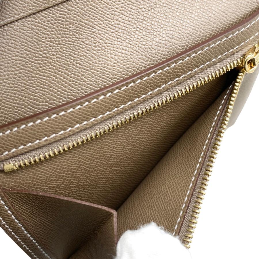 HERMES ベアンコンパクト 二つ折り エトゥープ グレージュ Bearn エルメス ベアンコンパクト エトゥープ ヴォーエプソン HERMES