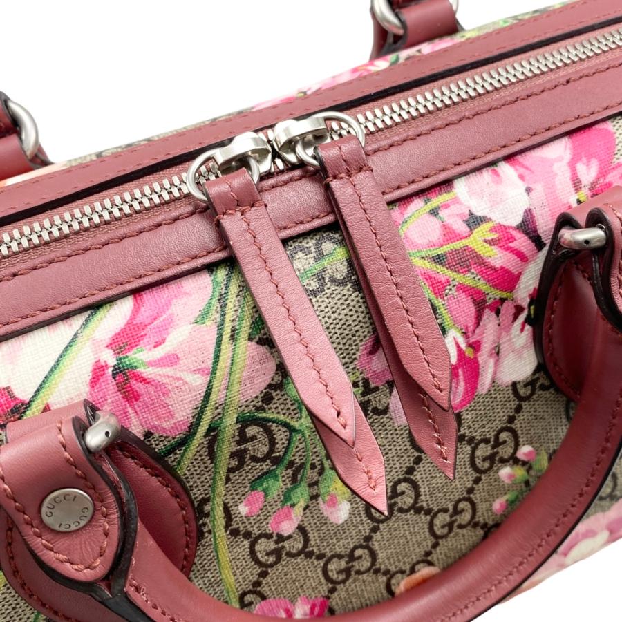 GUCCI ピンクフラワー ボストンバッグ