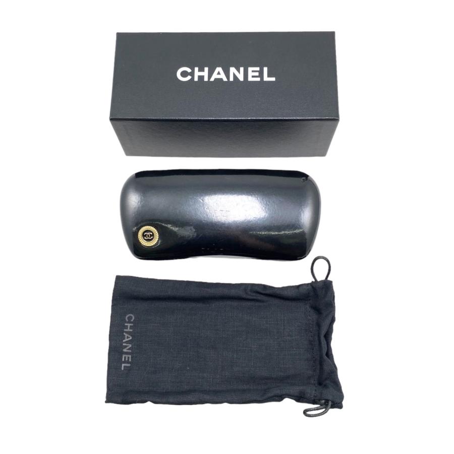 【CHANEL】シャネル　度入り　 サングラス　ココマーク　ブラック　シルバー ☆8F069 シャネル サングラス ココマーク シルバー金具 ブラック