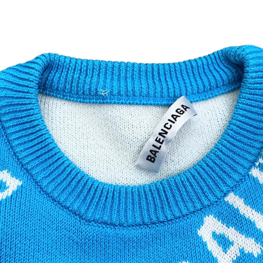 BALENCIAGA バレンシアガ ニットセーター オールオーバーロゴ BALENCIAGA バレンシアガ ニットセーター オールオーバーロゴ