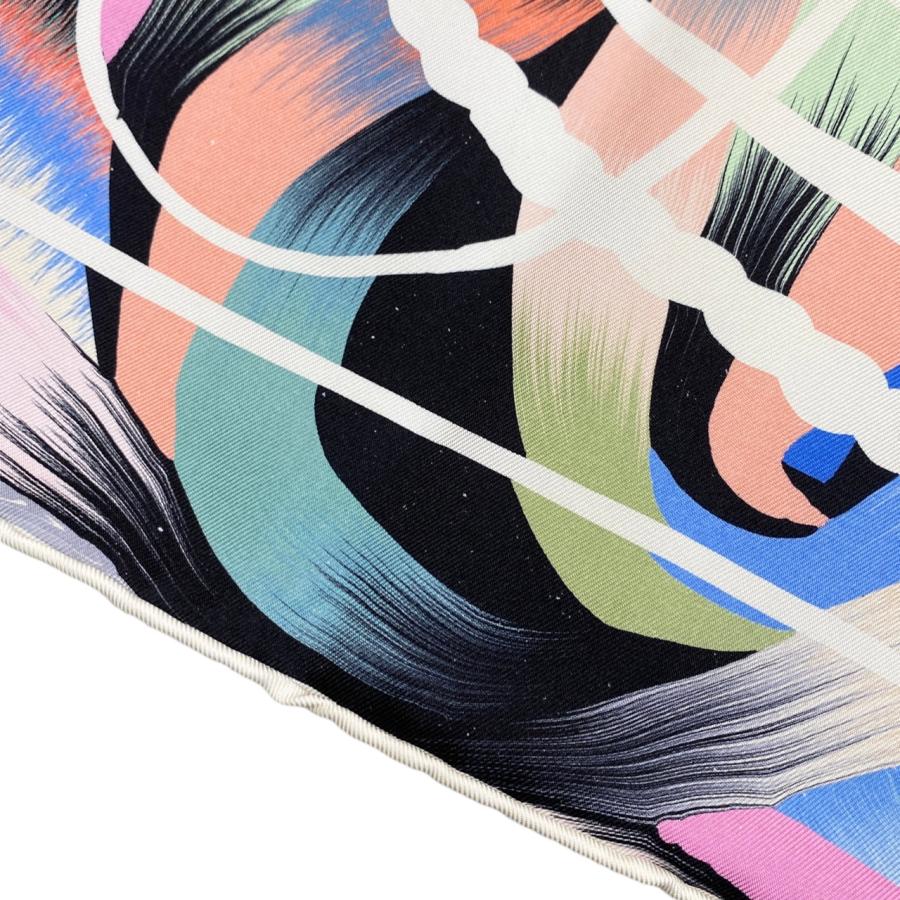 HERMES エルメス シルクスカーフ カレ90 マーブルシルク 鞭とグリップ  