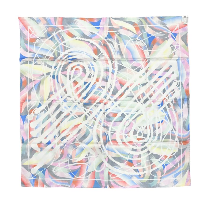 HERMES エルメス シルクスカーフ カレ90 マーブルシルク 鞭とグリップ  