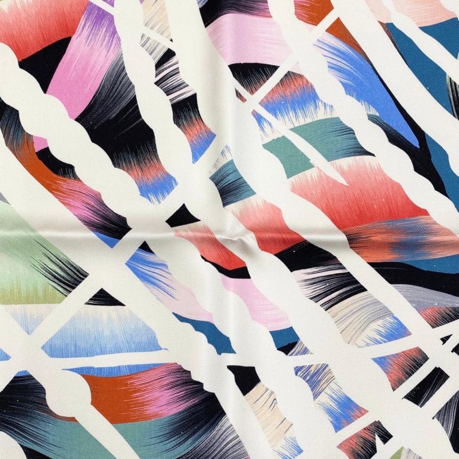 HERMES エルメス シルクスカーフ カレ90 マーブルシルク 鞭とグリップ  