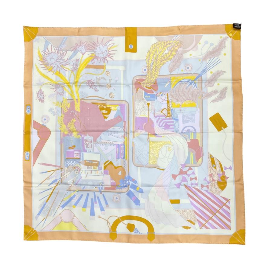 HERMES エルメス シルクスカーフ カレ90 バガージュ・ア・マン