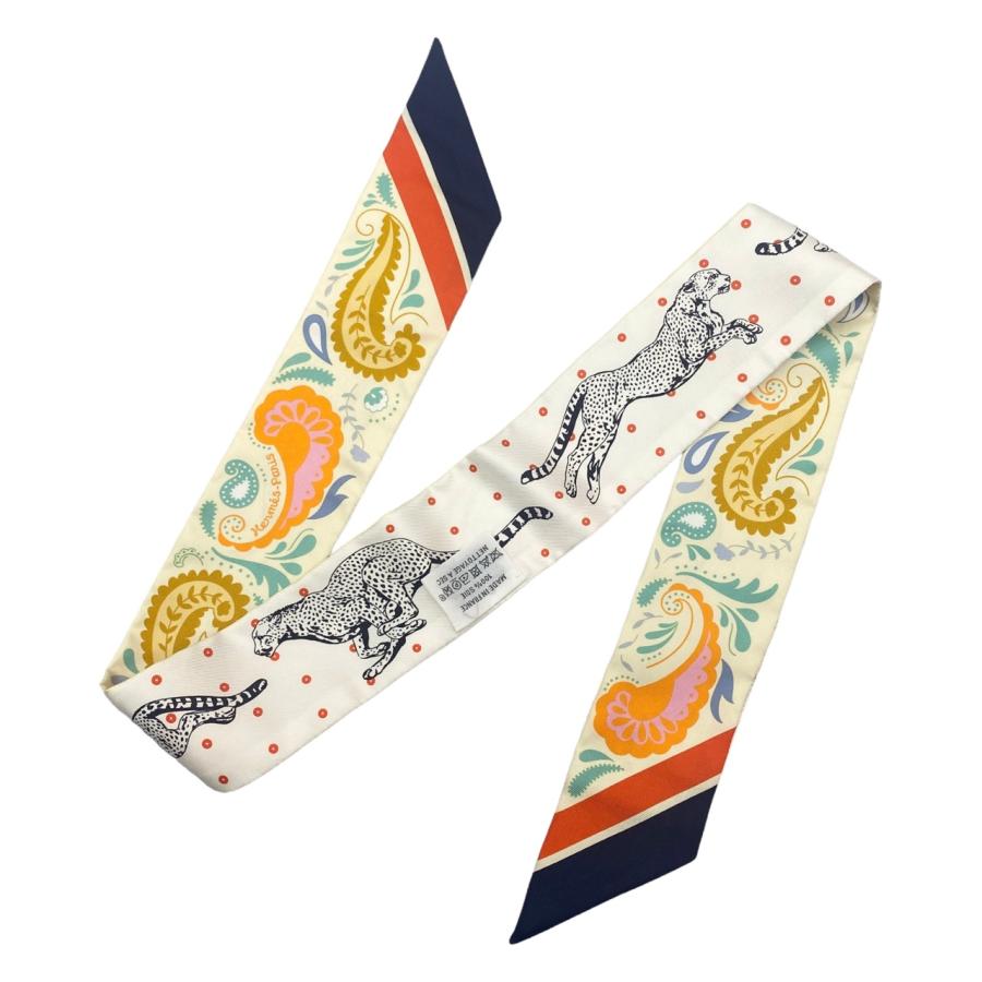 HERMES エルメス シルクスカーフ ツイリー チーター・バンダナ HERMES エルメス シルクスカーフ ツイリー チーター・バンダナ
