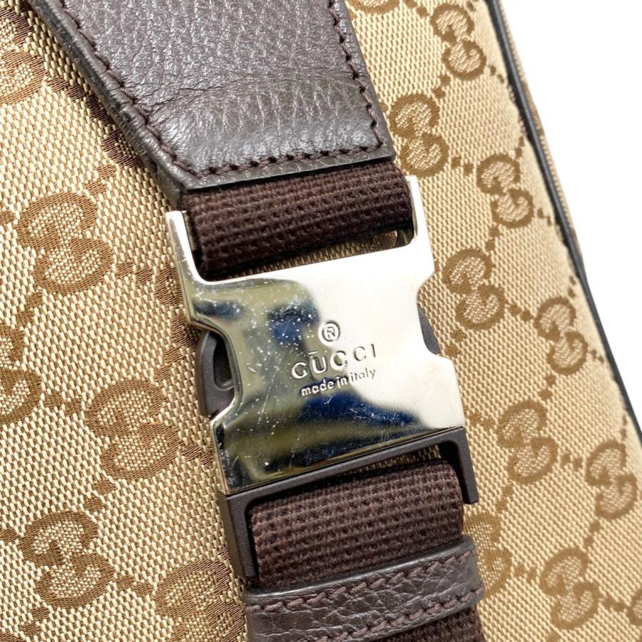 GUCCI グッチ GGキャンバス ボディバッグ ウエストバッグ シルバー金具