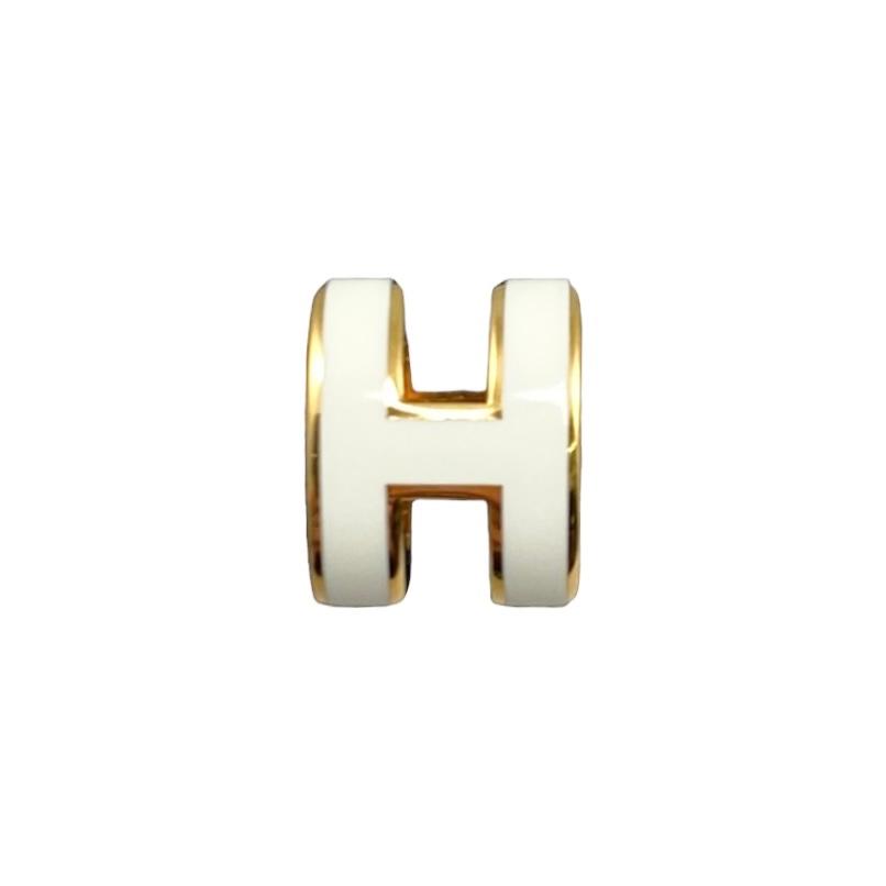 HERMES エルメス ピアス ポップアッシュ ミニ Hロゴ ホワイト HERMES エルメス ピアス ポップアッシュ ミニ Hロゴ ホワイト
